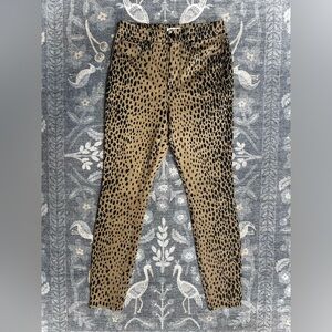 Good American Good Waist leopard print skinny jeans